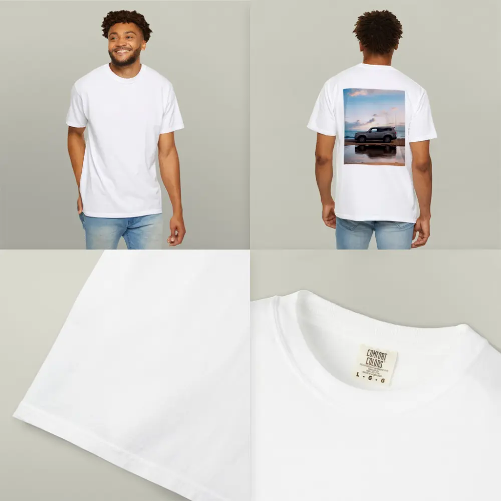 Lexus LX Silver SUV Parked Beach Sunset – T-Shirts