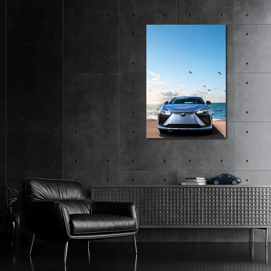 Lexus RZ Front View Ocean Background – Wall Art