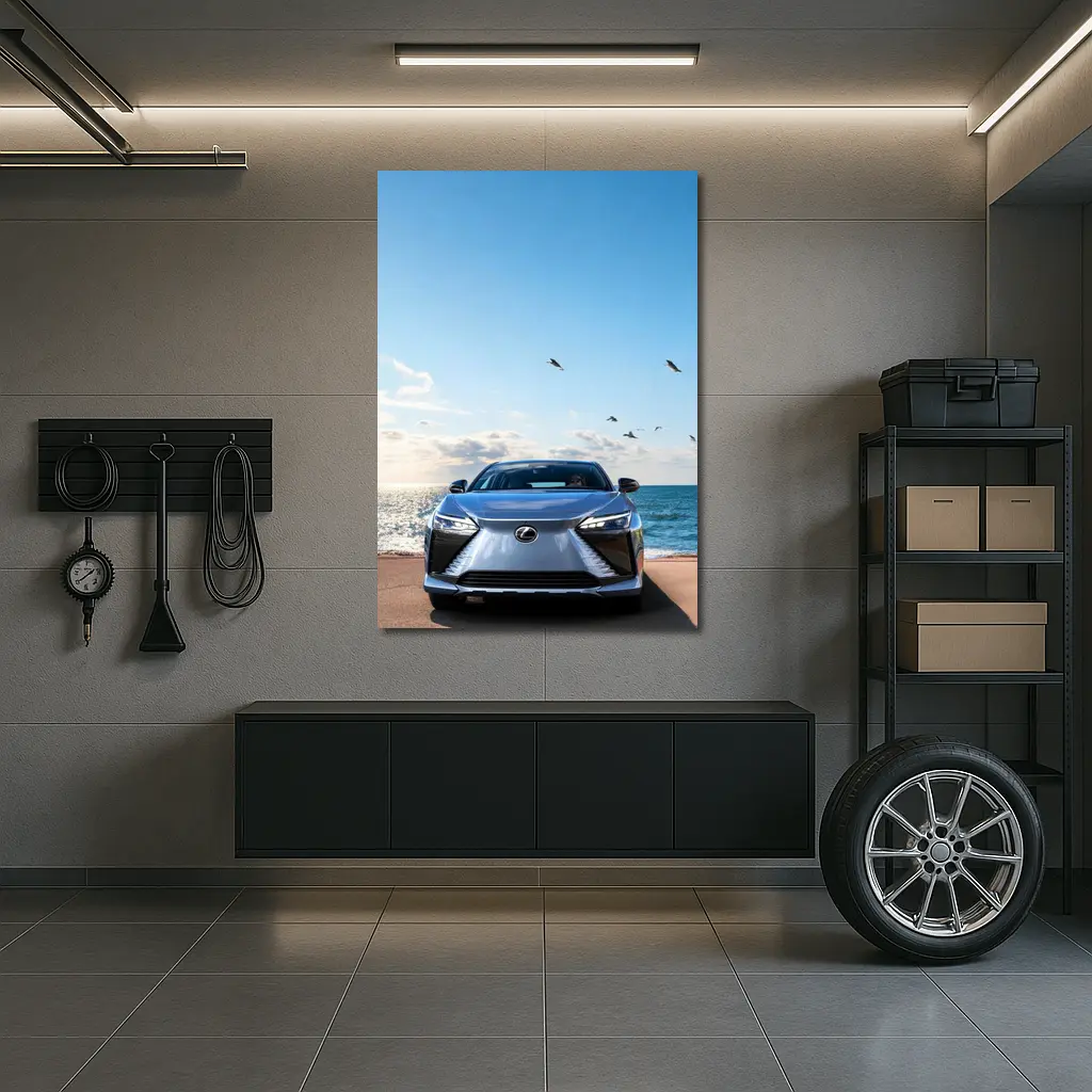 Lexus RZ Front View Ocean Background – Wall Art