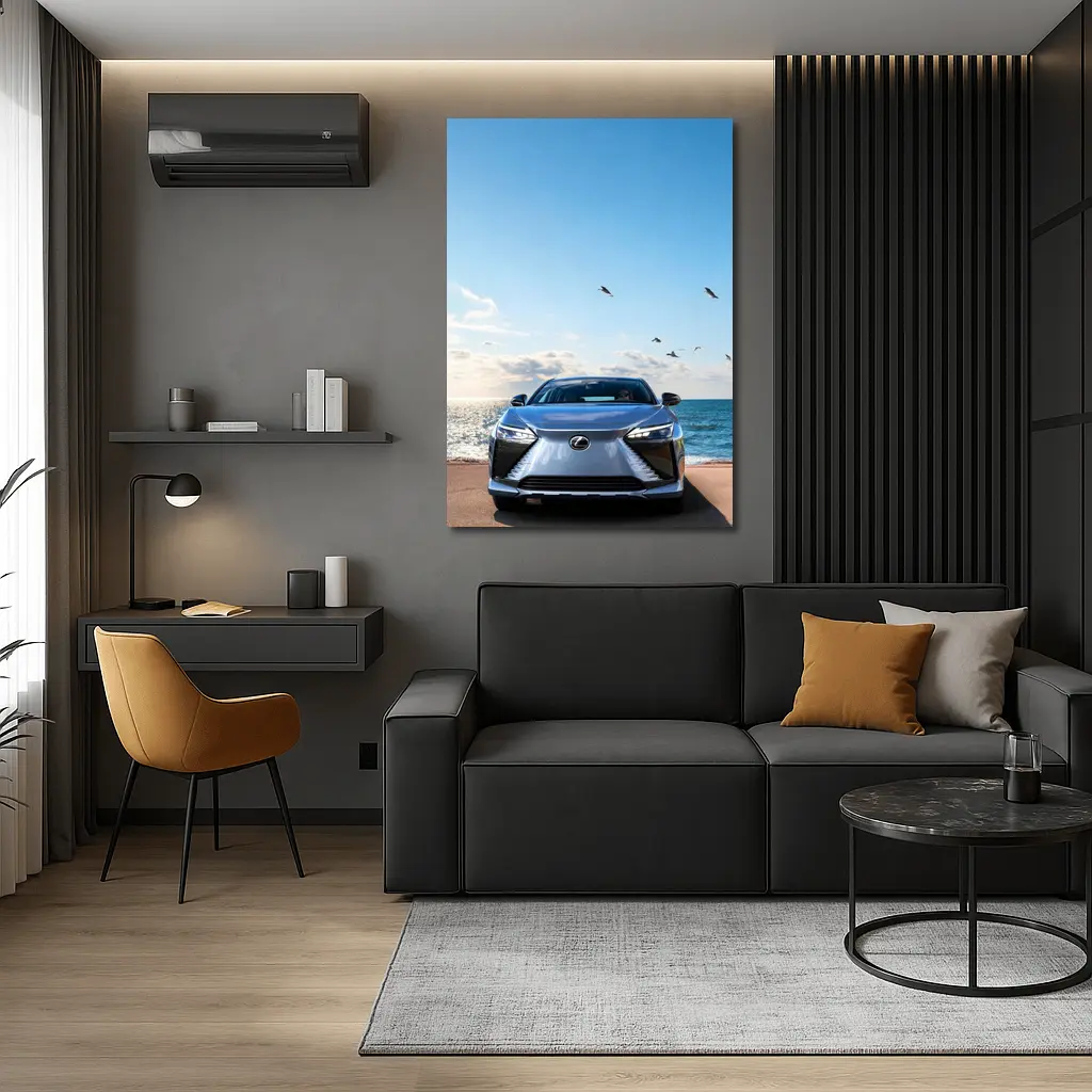 Lexus RZ Front View Ocean Background – Wall Art