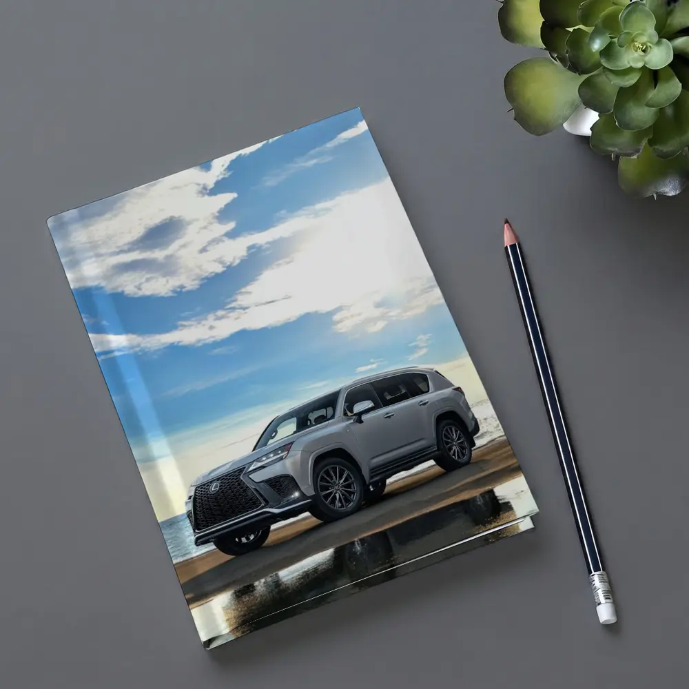 Lexus LX Silver SUV Parked Beach Shore – Notebooks