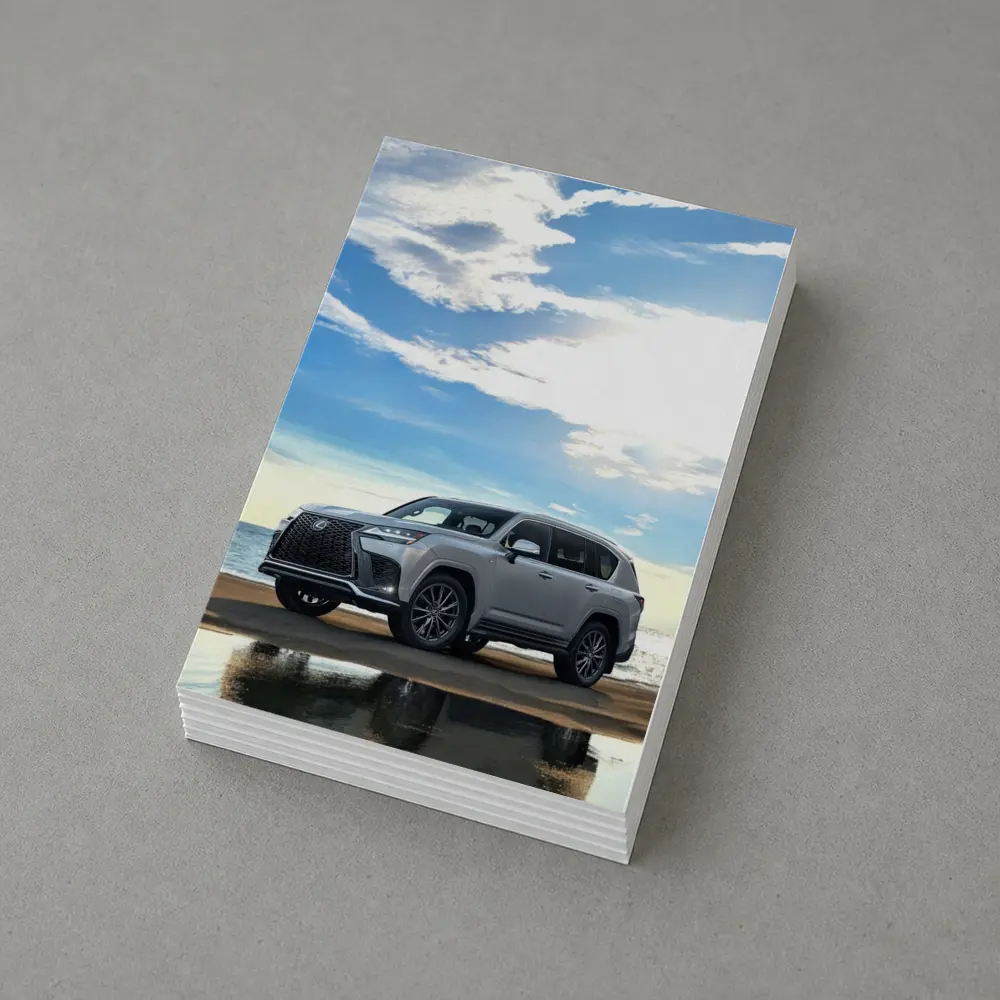 Lexus LX Silver SUV Parked Beach Shore – Postcards
