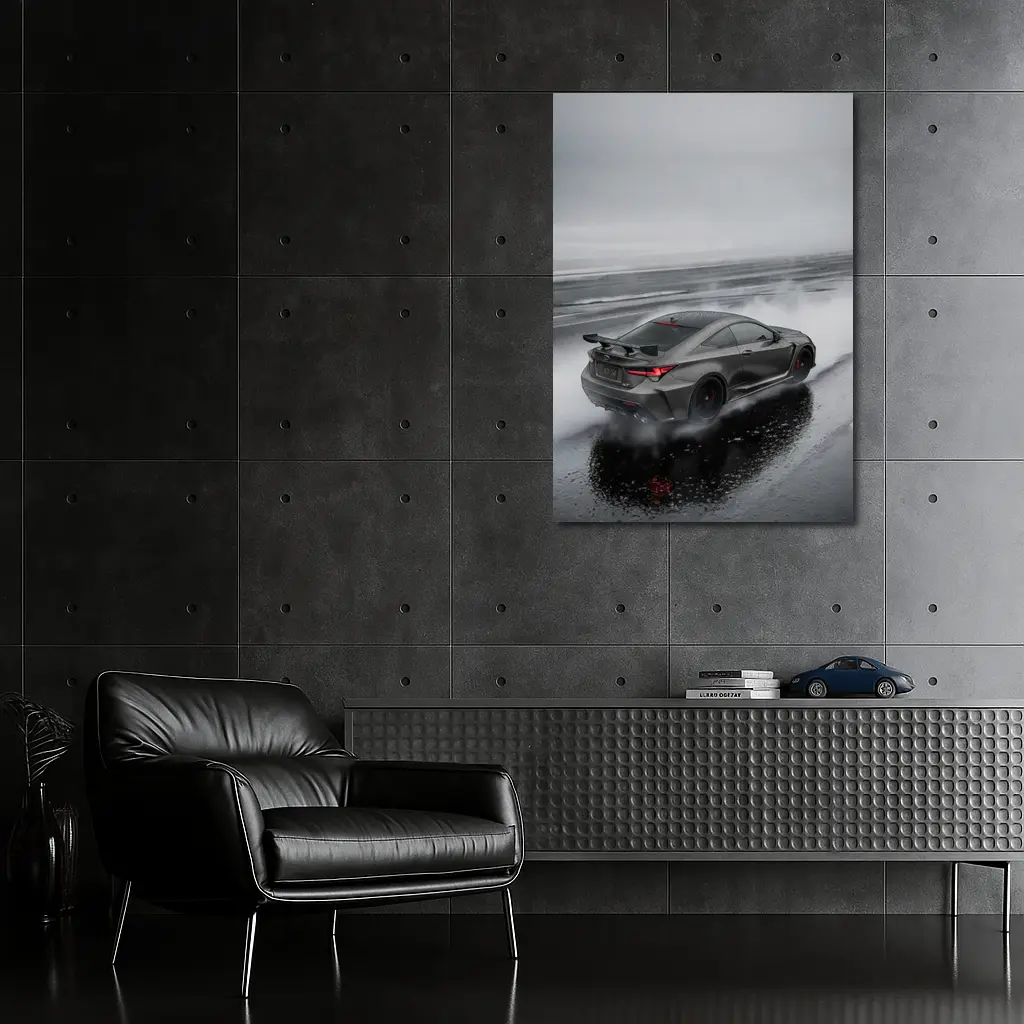Lexus RC F Drifting in Rainy Weather – Wall Art