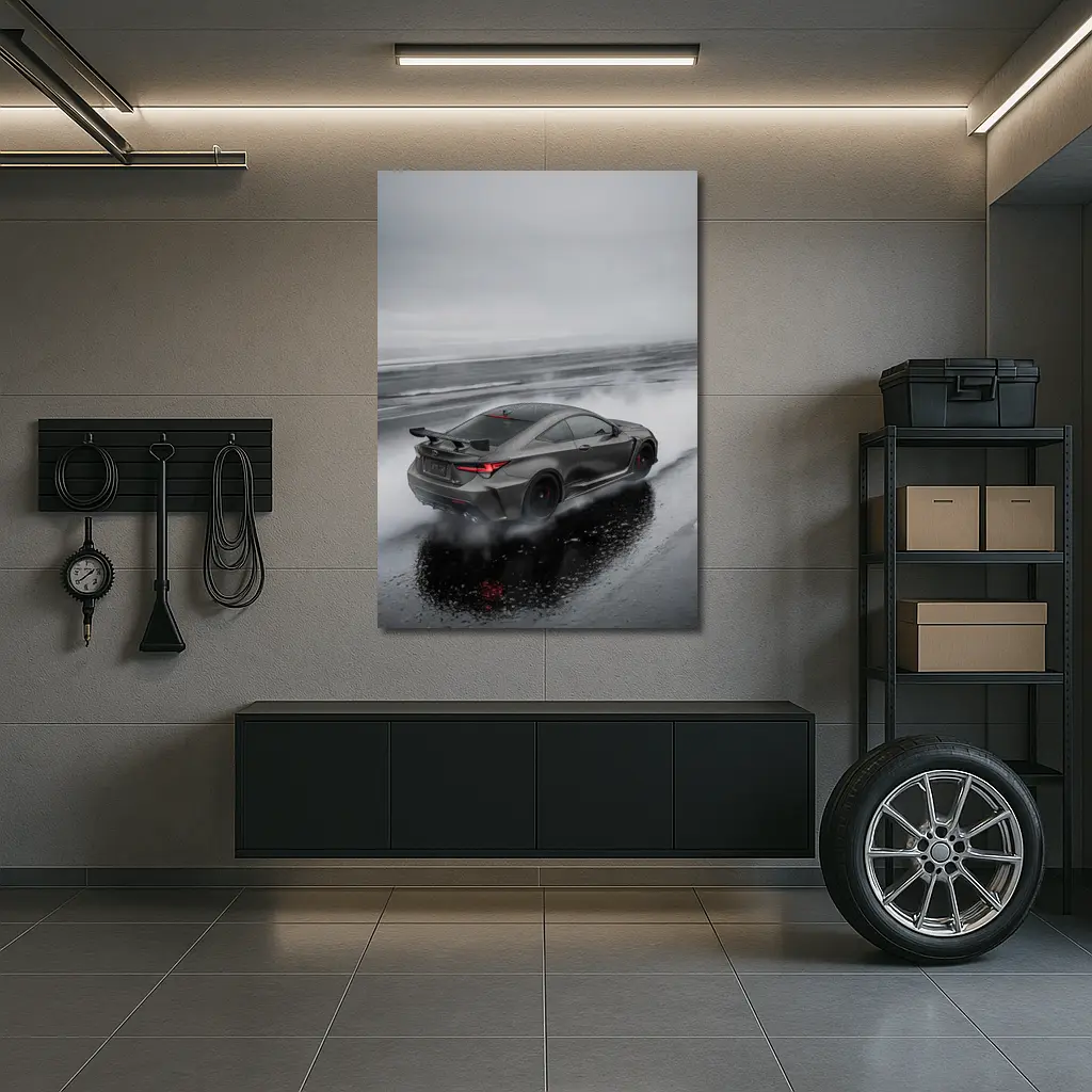 Lexus RC F Drifting in Rainy Weather – Wall Art