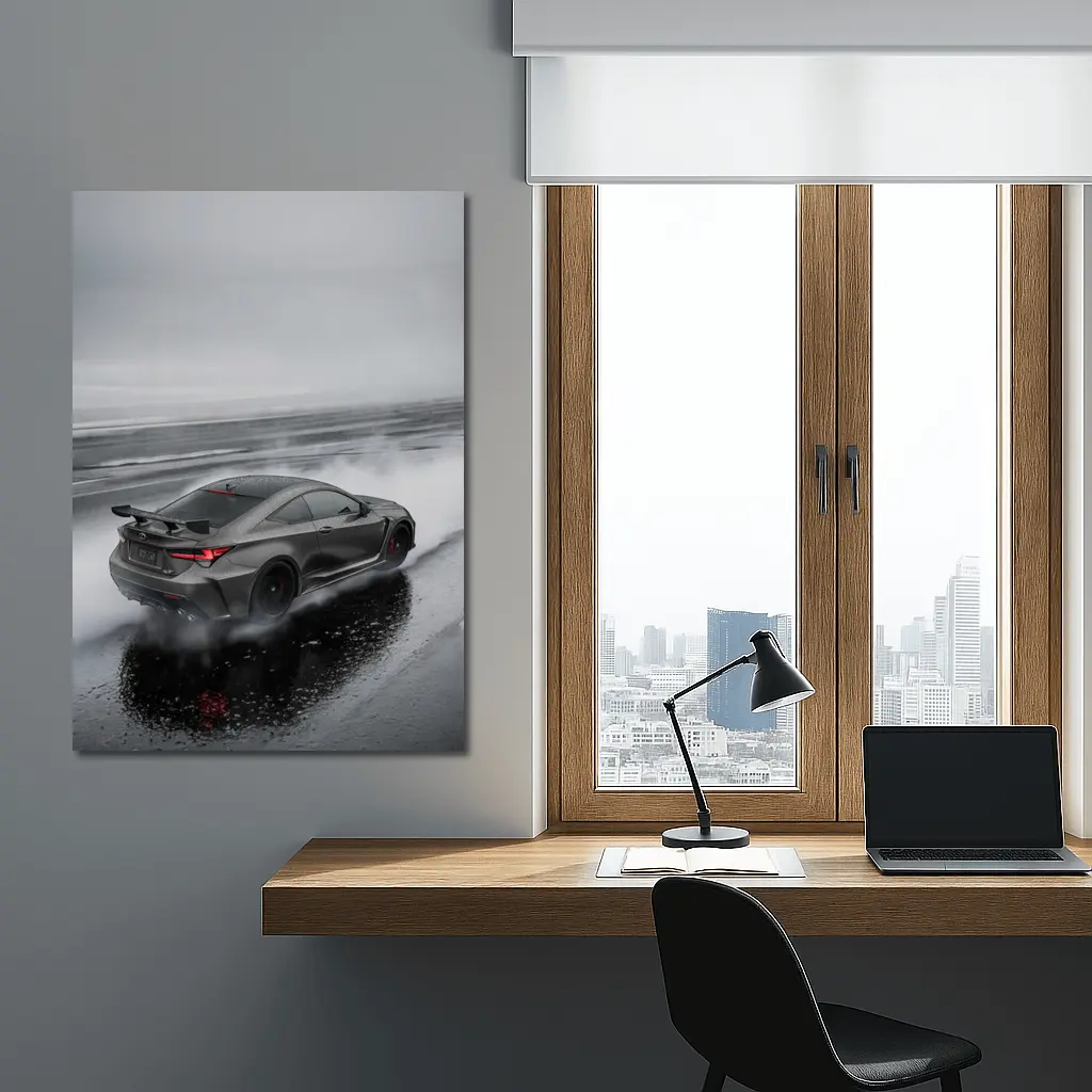 Lexus RC F Drifting in Rainy Weather – Wall Art