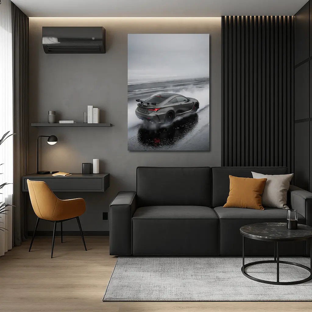 Lexus RC F Drifting in Rainy Weather – Wall Art