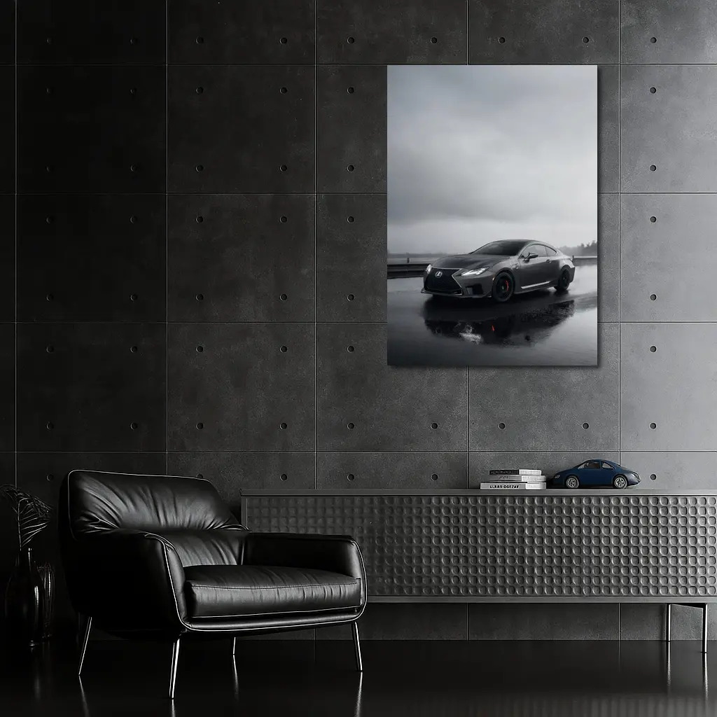 Lexus RC F Wet Road Overcast Day – Wall Art