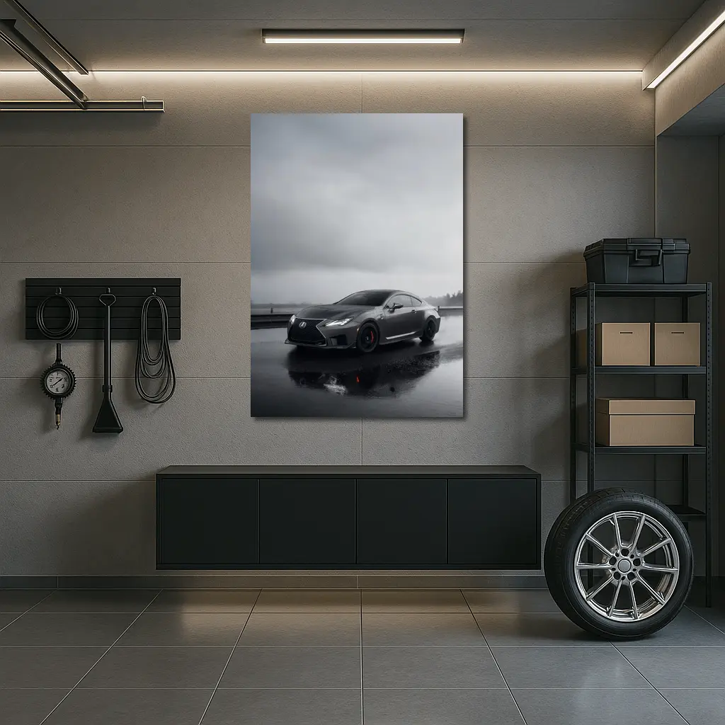 Lexus RC F Wet Road Overcast Day – Wall Art