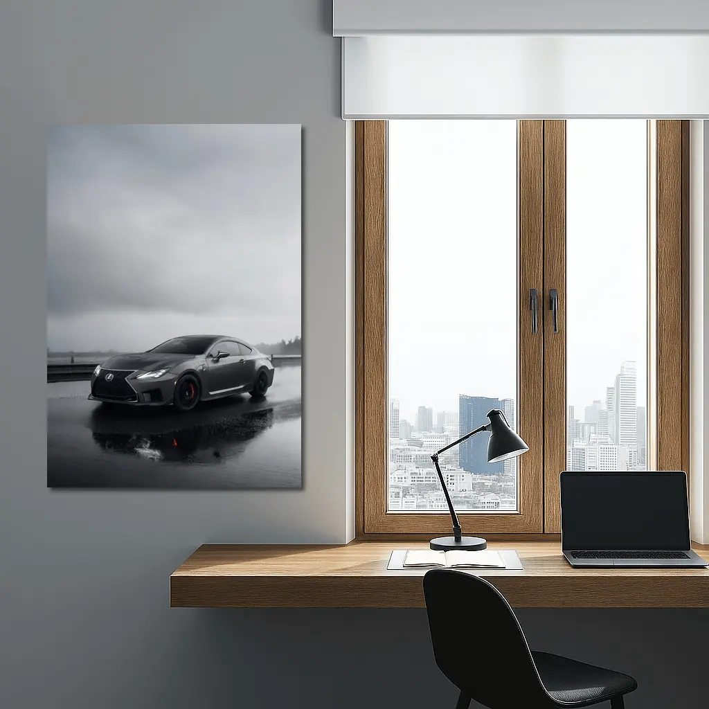 Lexus RC F Wet Road Overcast Day – Wall Art
