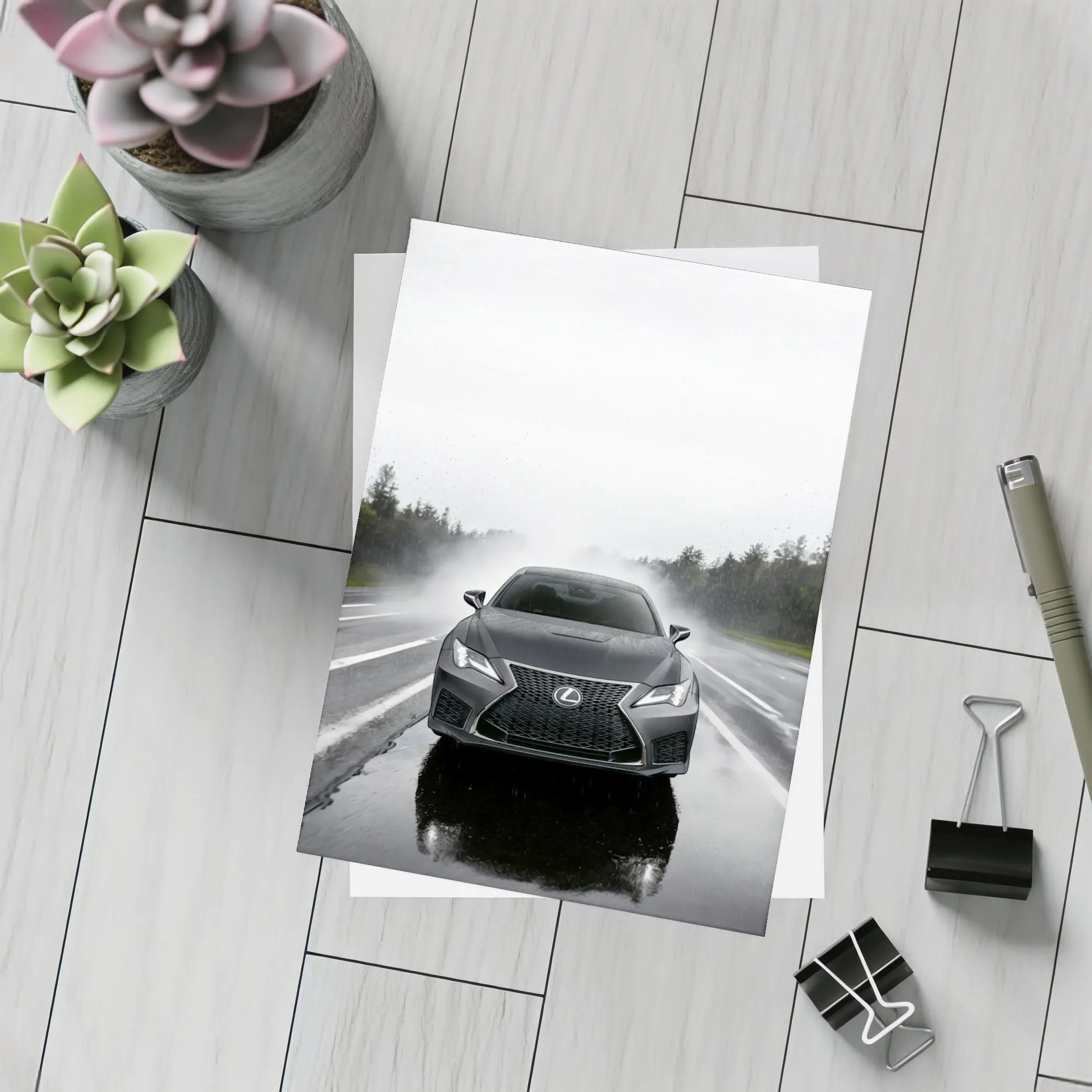 Lexus RC F Driving In Heavy Rain – Postcards