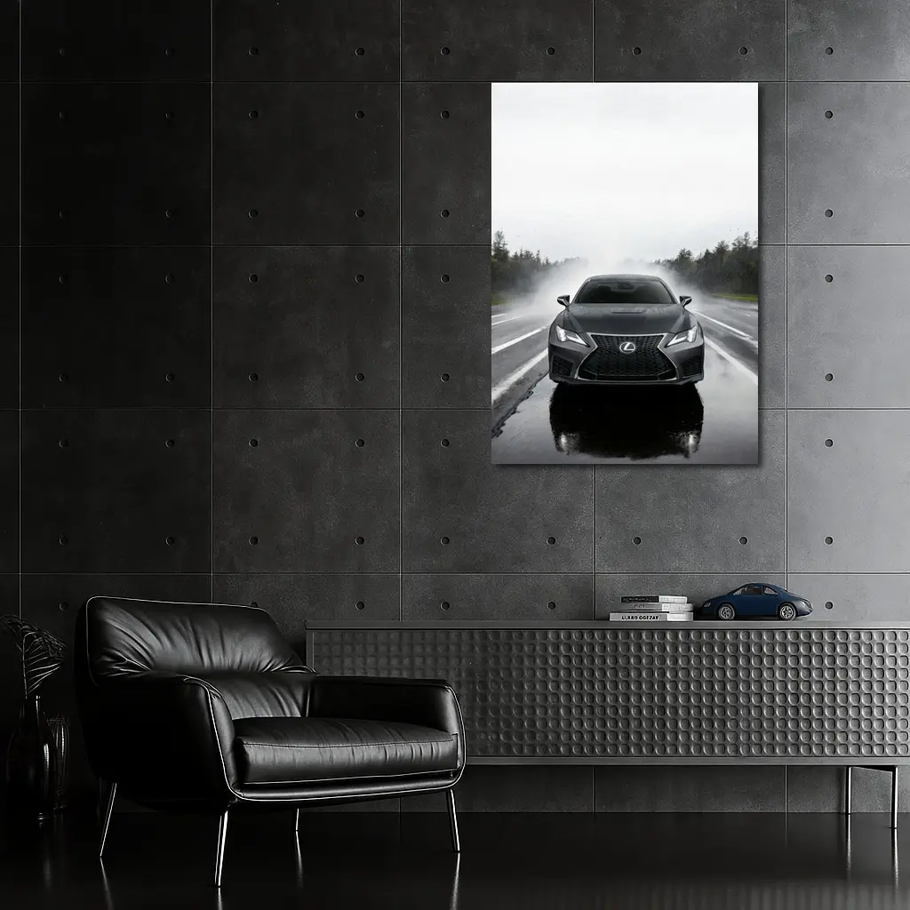Lexus RC F Driving In Heavy Rain – Wall Art