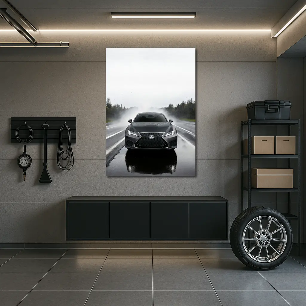 Lexus RC F Driving In Heavy Rain – Wall Art