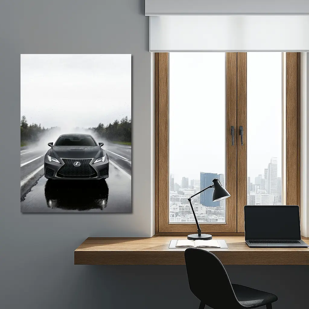 Lexus RC F Driving In Heavy Rain – Wall Art