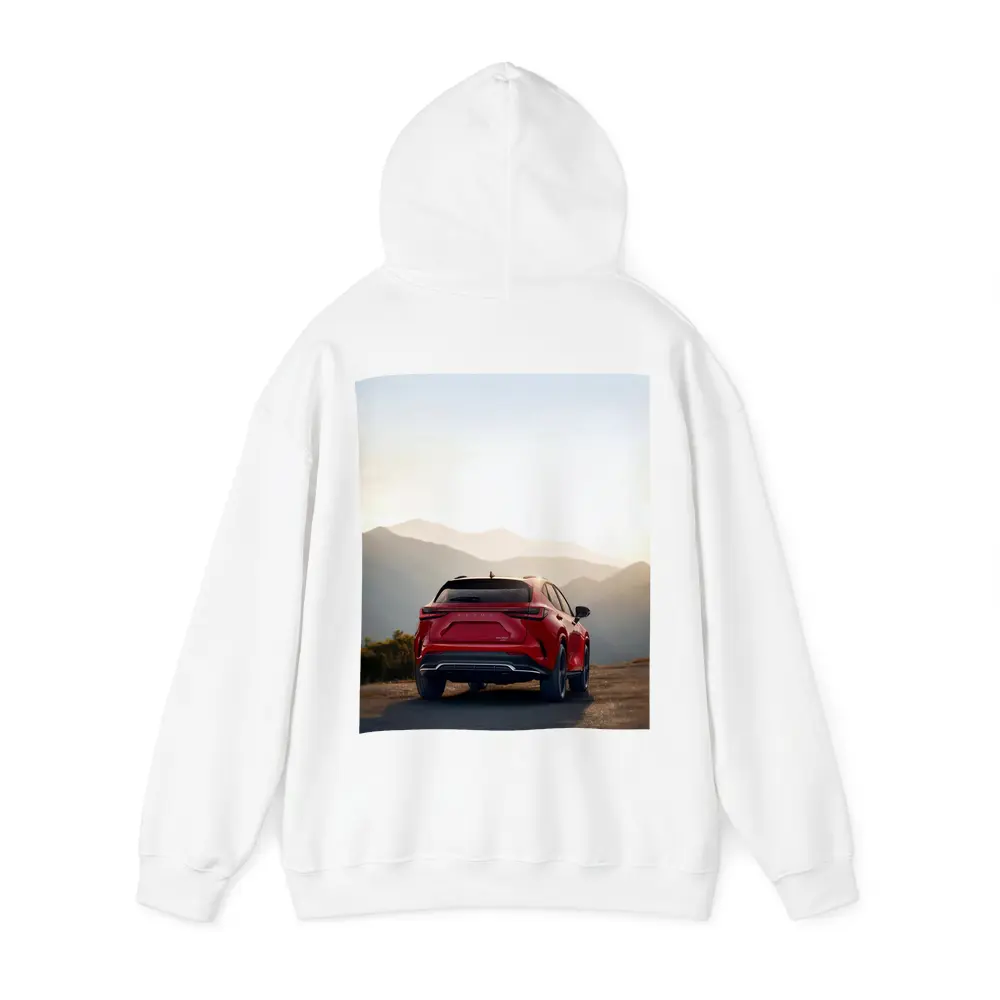 Red Lexus NX SUV Mountain Sunset View – Hoodies