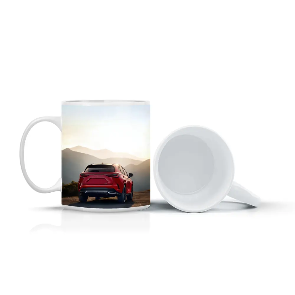 Red Lexus NX SUV Mountain Sunset View – Mugs