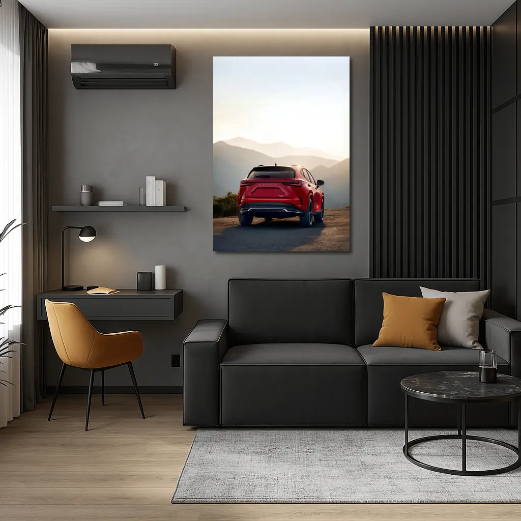 Red Lexus NX SUV Mountain Sunset View – Wall Art