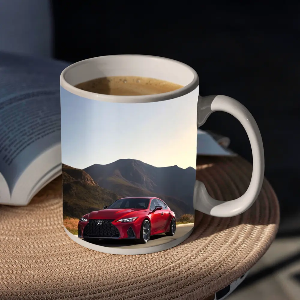 Lexus IS Red Sedan Mountain Road Drive – Mugs