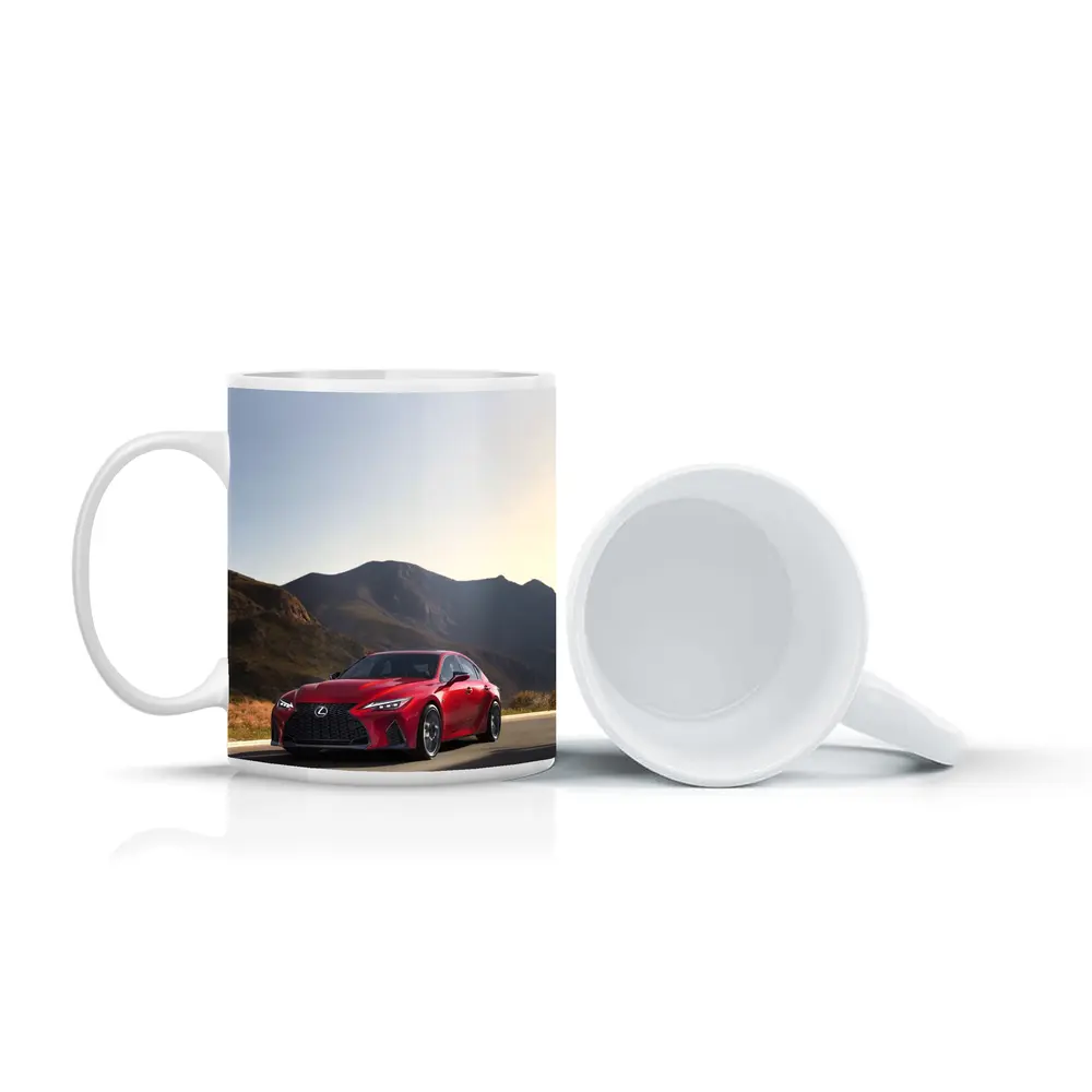 Lexus IS Red Sedan Mountain Road Drive – Mugs