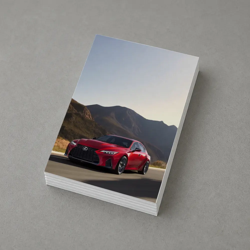 Lexus IS Red Sedan Mountain Road Drive – Postcards