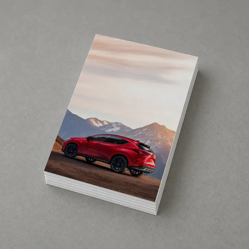 Lexus NX Red SUV Mountain Sunset Background – Postcards