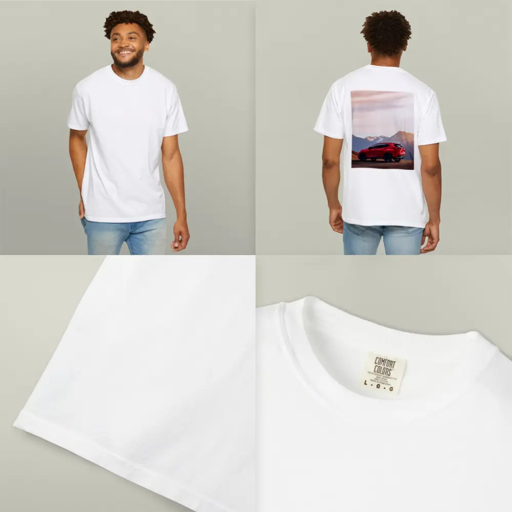 Lexus NX Red SUV Mountain Sunset Background – T-Shirts