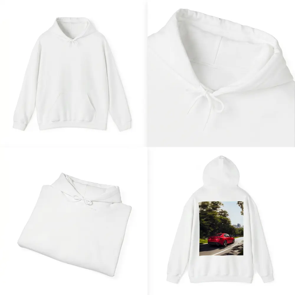 Lexus IS Red Sedan On City Road – Hoodies