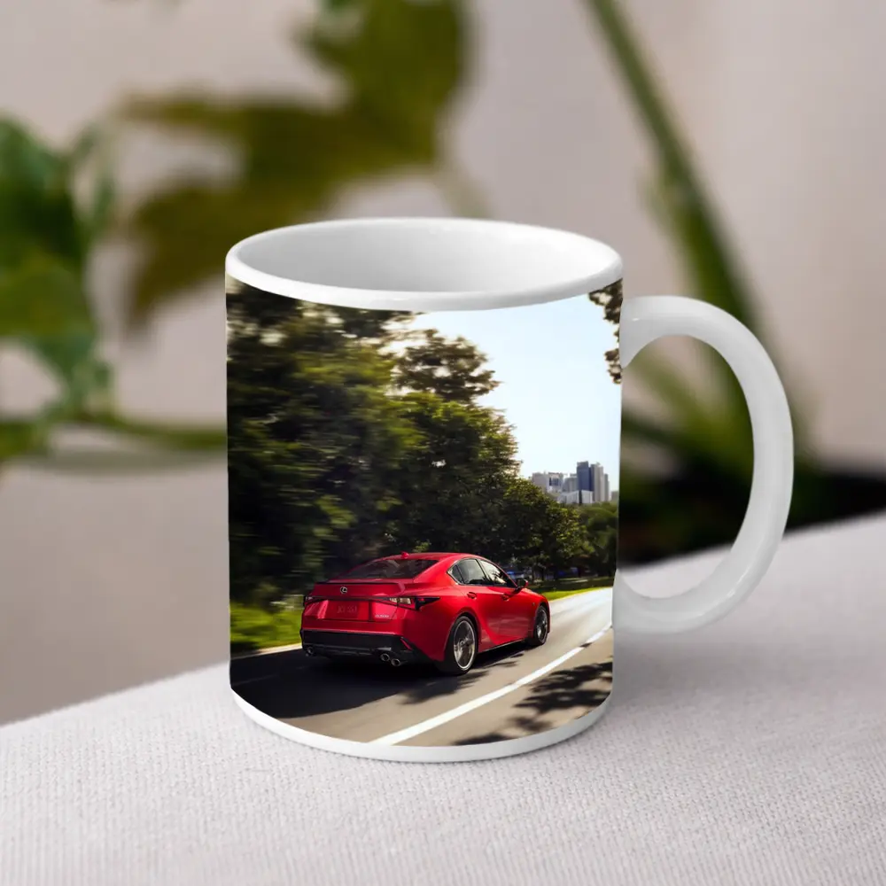 Lexus IS Red Sedan On City Road – Mugs