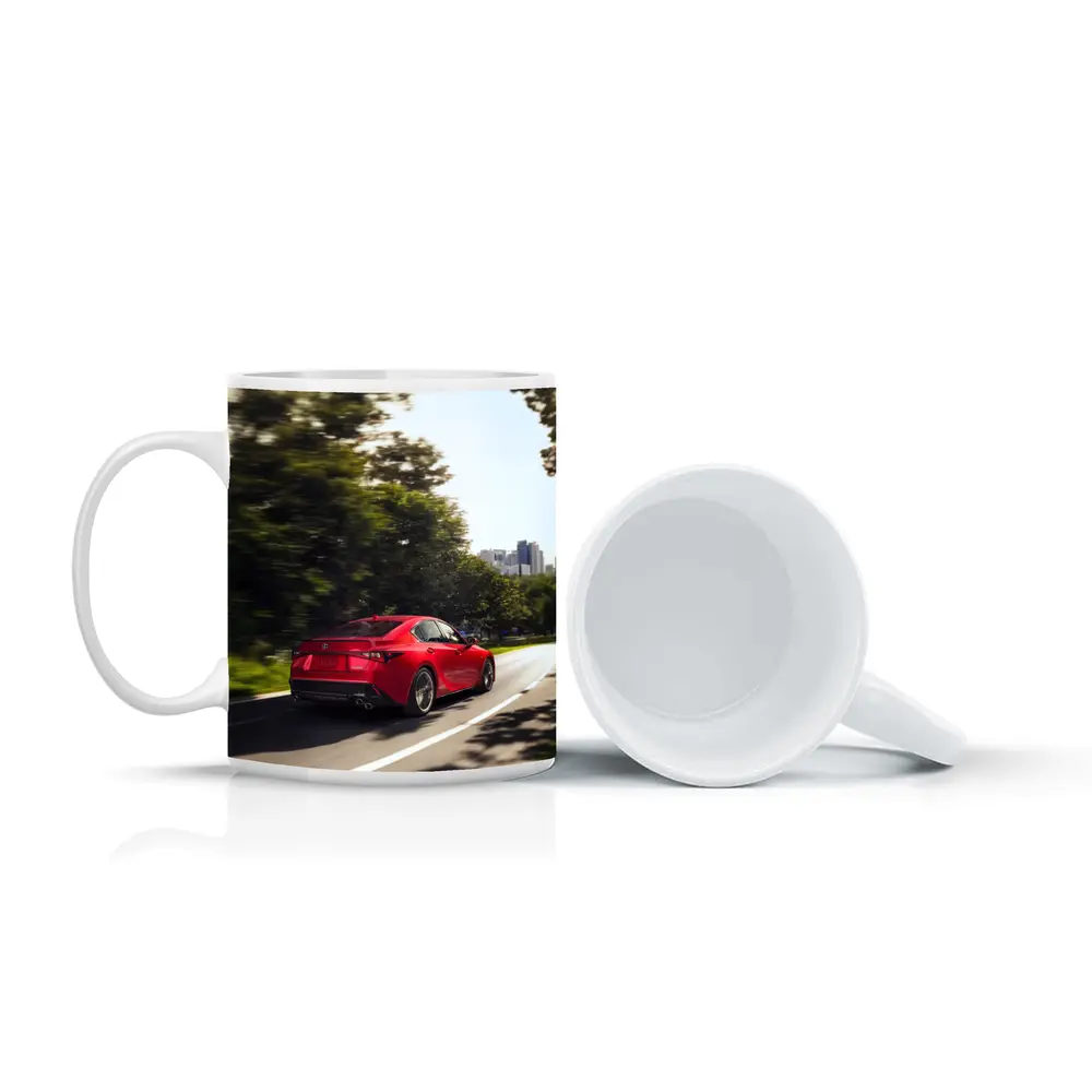 Lexus IS Red Sedan On City Road – Mugs