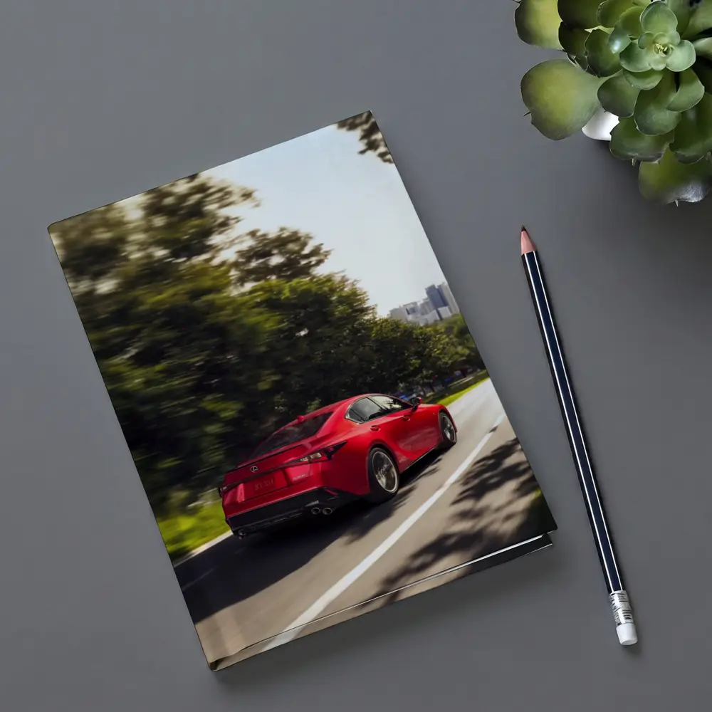 Lexus IS Red Sedan On City Road – Notebooks