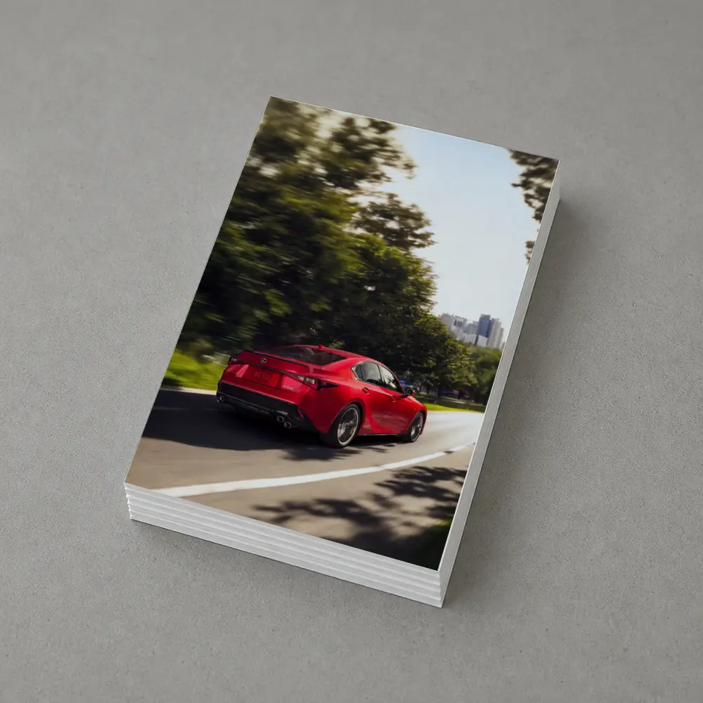 Lexus IS Red Sedan On City Road – Postcards