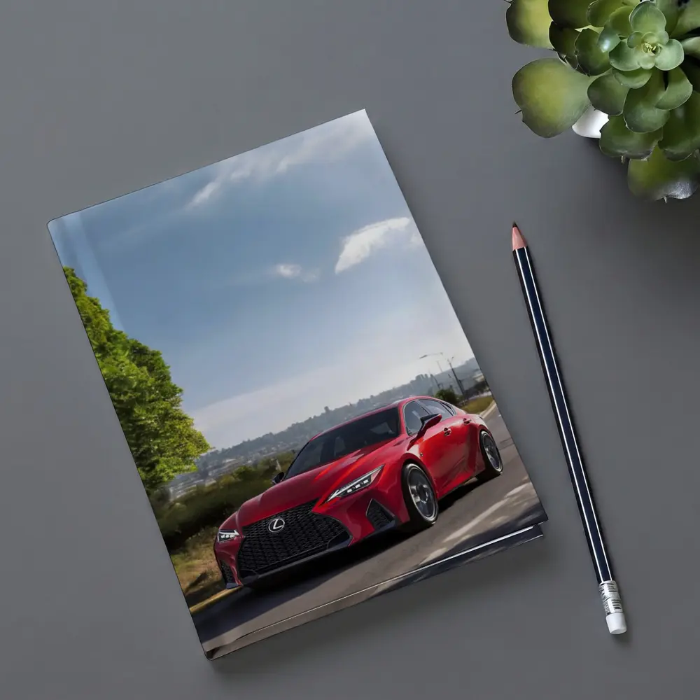 Red Lexus IS Sport Sedan On Road – Notebooks