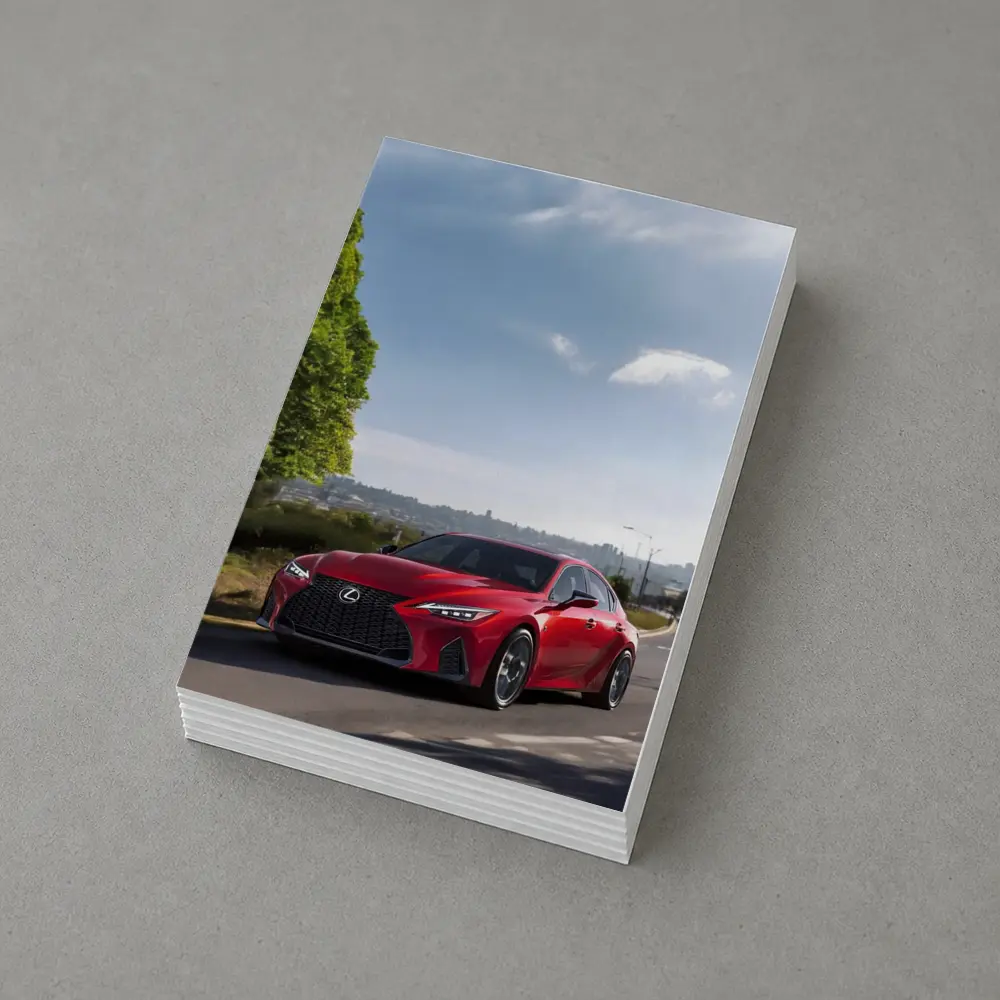 Red Lexus IS Sport Sedan On Road – Postcards