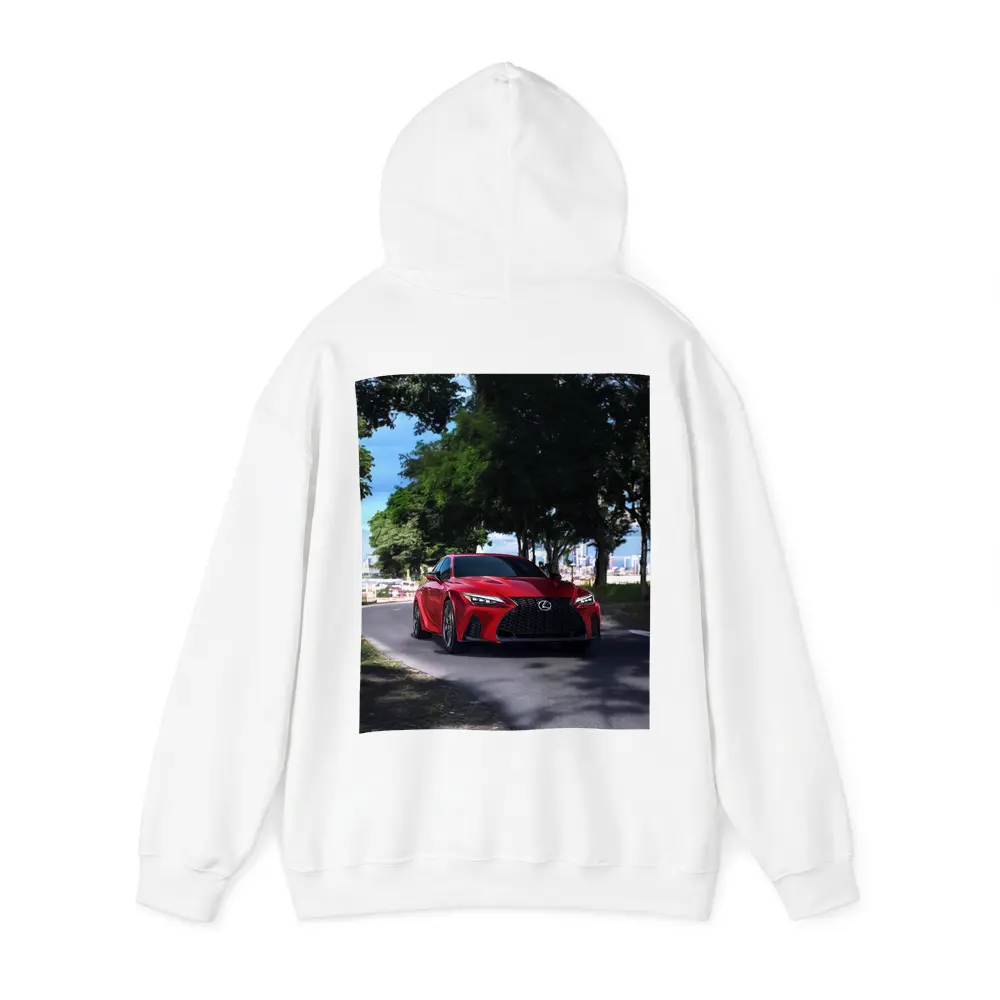 Red Lexus IS Sport Sedan on Road – Hoodies