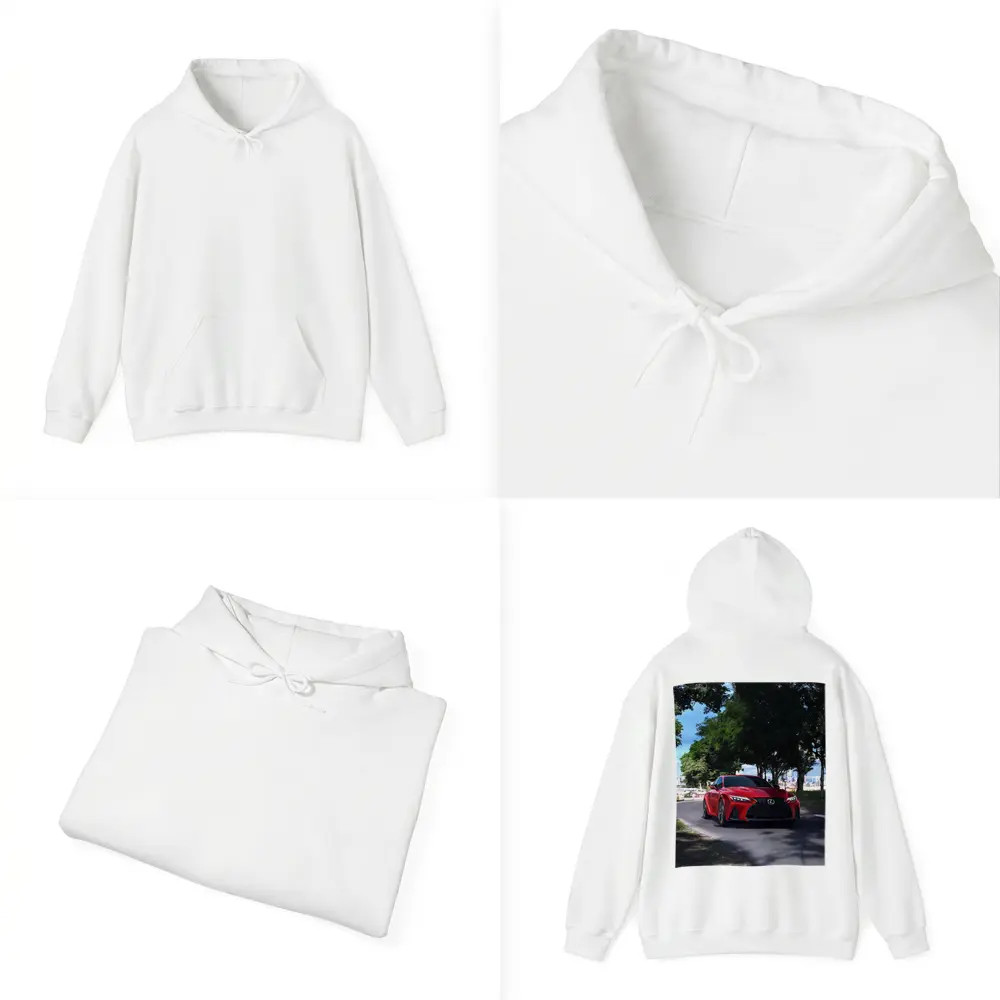 Red Lexus IS Sport Sedan on Road – Hoodies