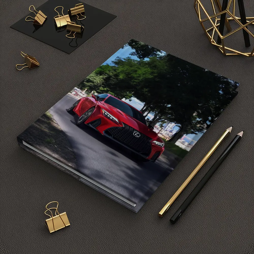 Red Lexus IS Sport Sedan on Road – Notebooks