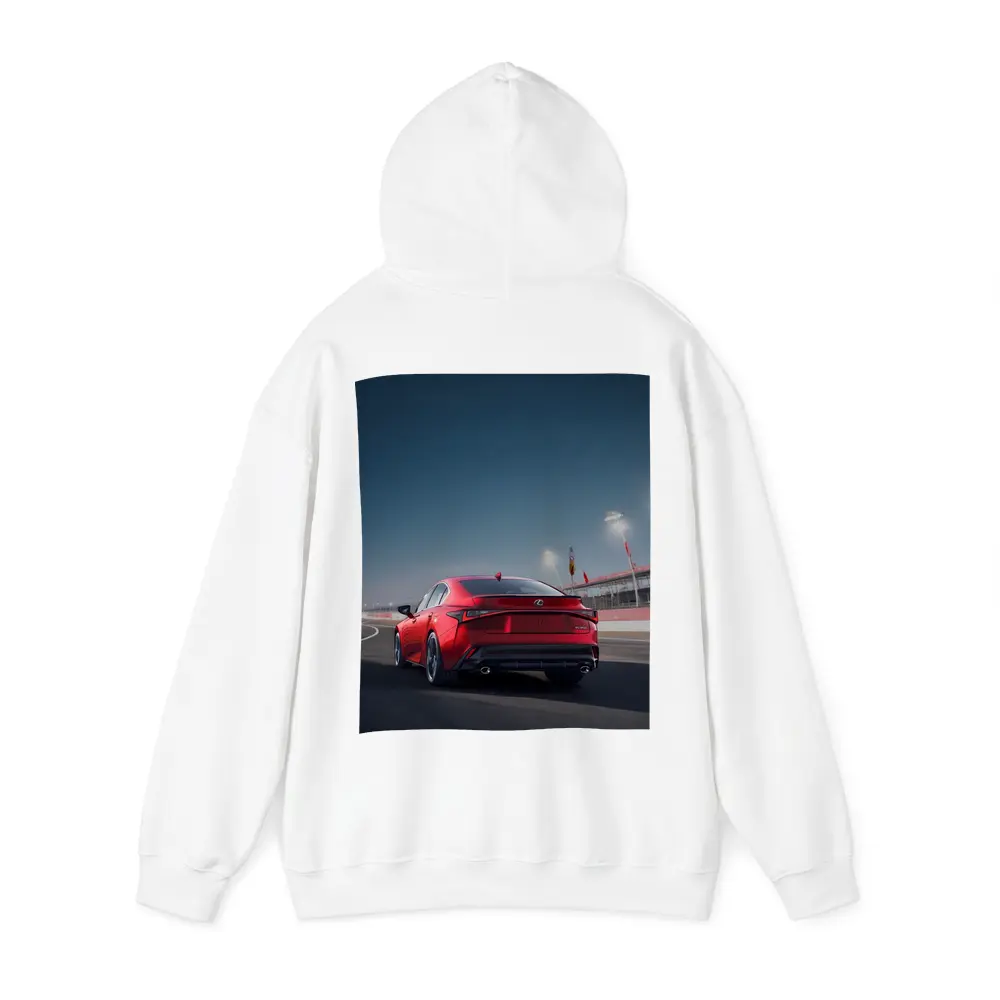 Lexus IS Red Sedan On Racing Track – Hoodies
