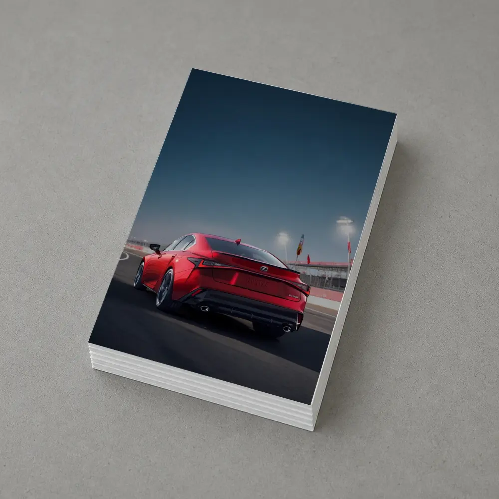 Lexus IS Red Sedan On Racing Track – Postcards