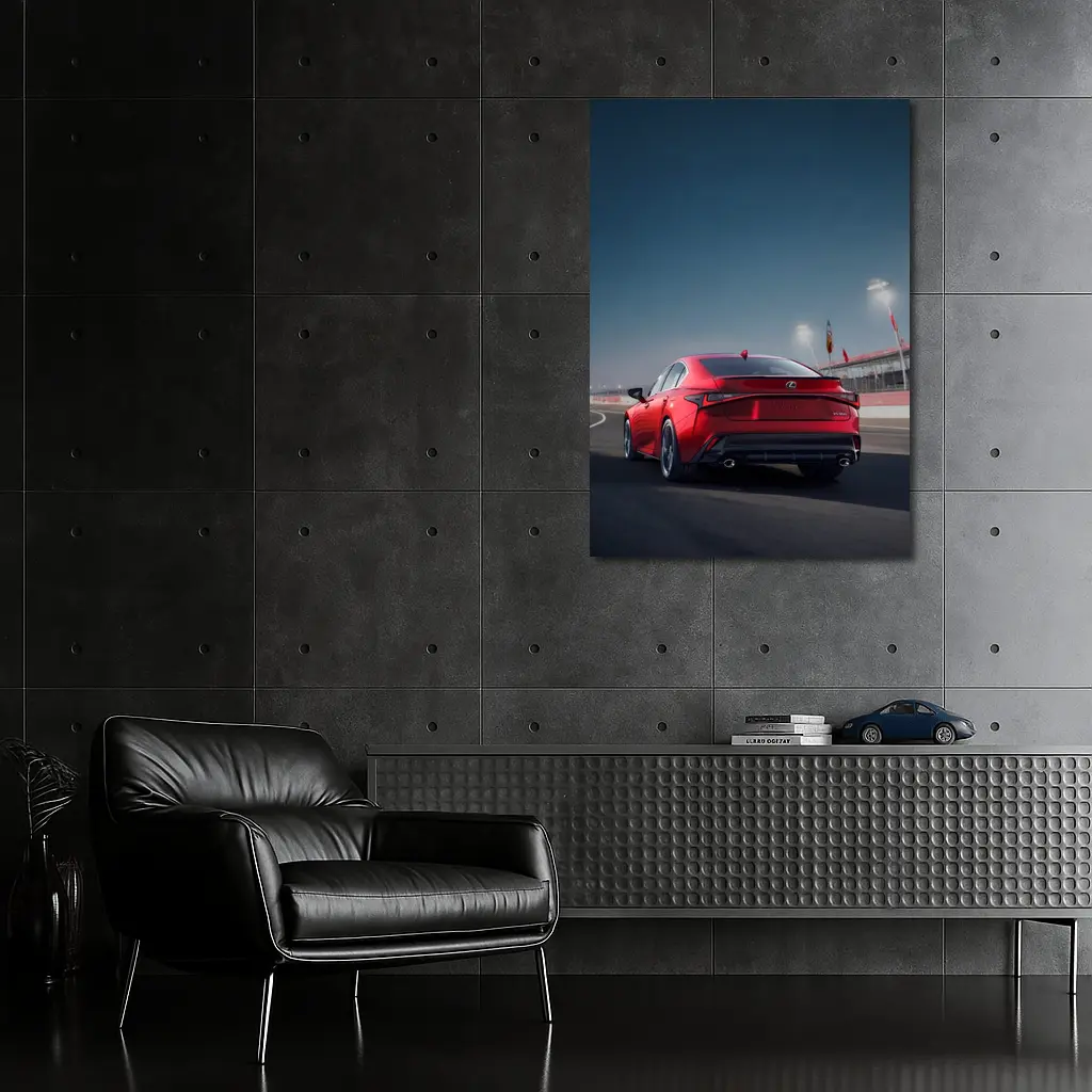 Lexus IS Red Sedan On Racing Track – Wall Art