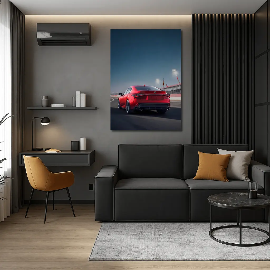 Lexus IS Red Sedan On Racing Track – Wall Art
