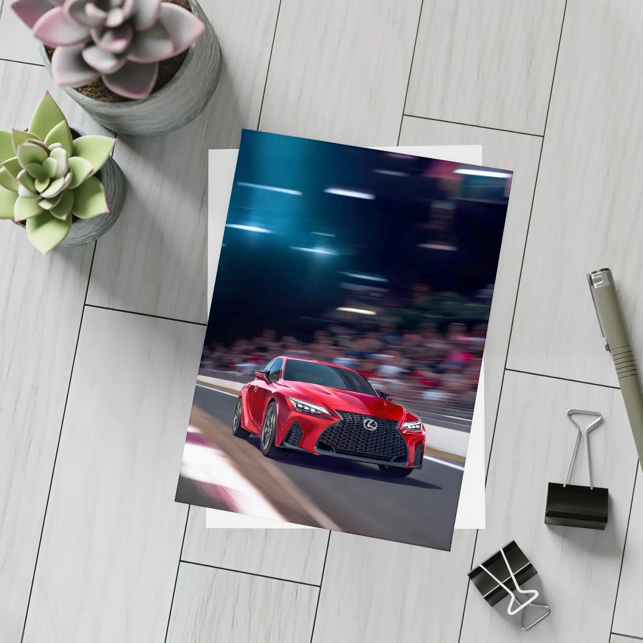 Lexus IS Red Sports Sedan On Track – Postcards