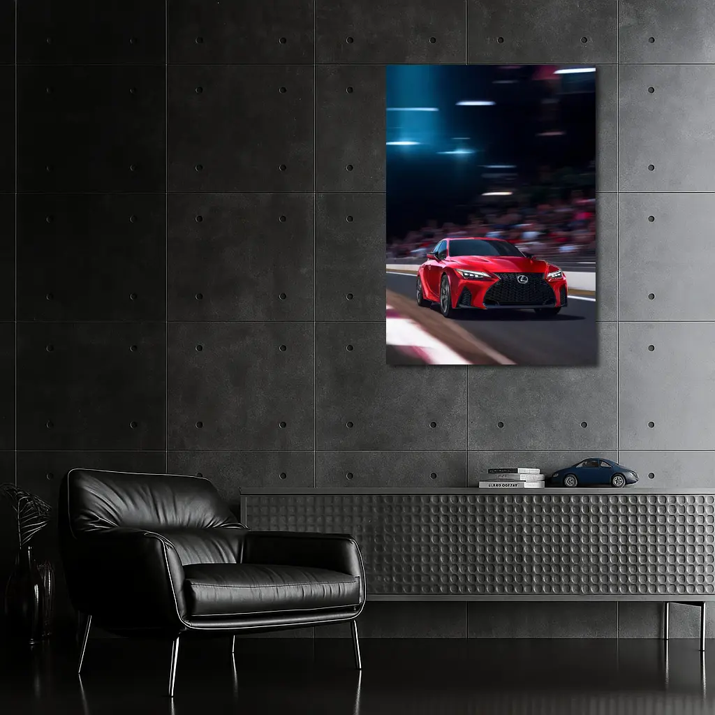 Lexus IS Red Sports Sedan On Track – Wall Art