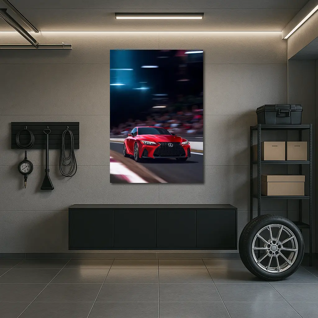 Lexus IS Red Sports Sedan On Track – Wall Art