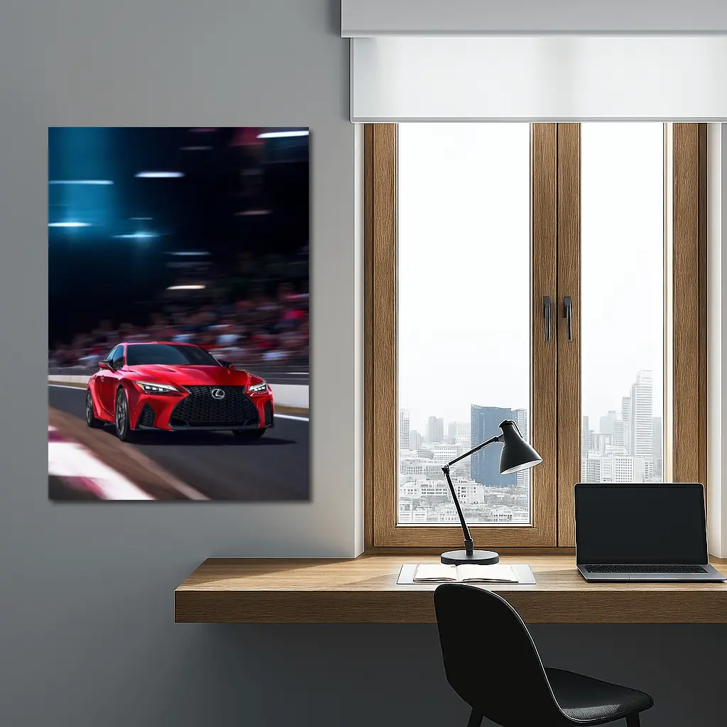 Lexus IS Red Sports Sedan On Track – Wall Art