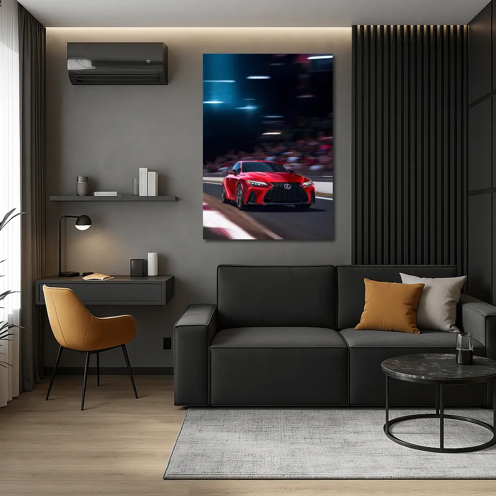 Lexus IS Red Sports Sedan On Track – Wall Art