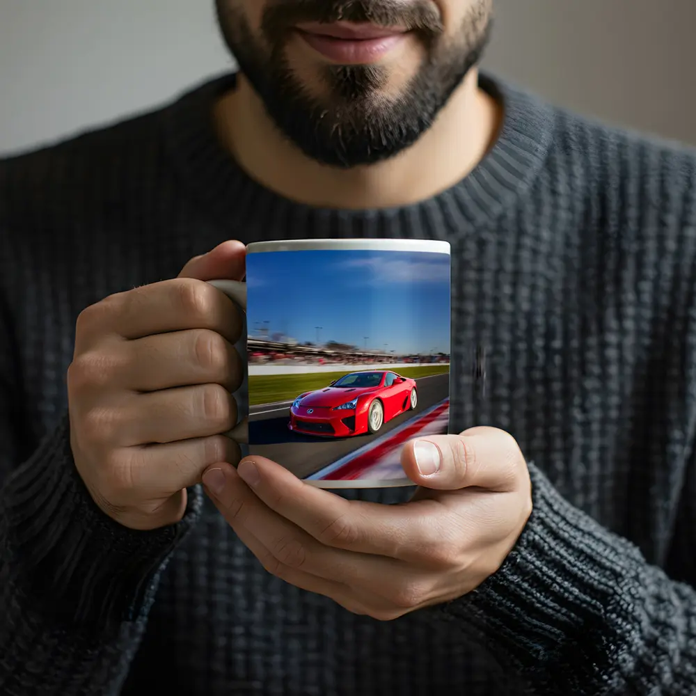 Lexus LFA Red Racing on Track – Mugs
