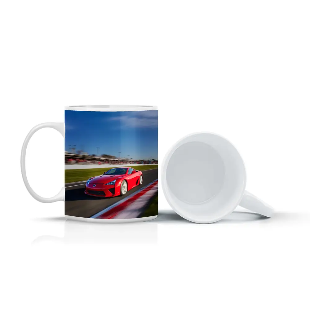 Lexus LFA Red Racing on Track – Mugs