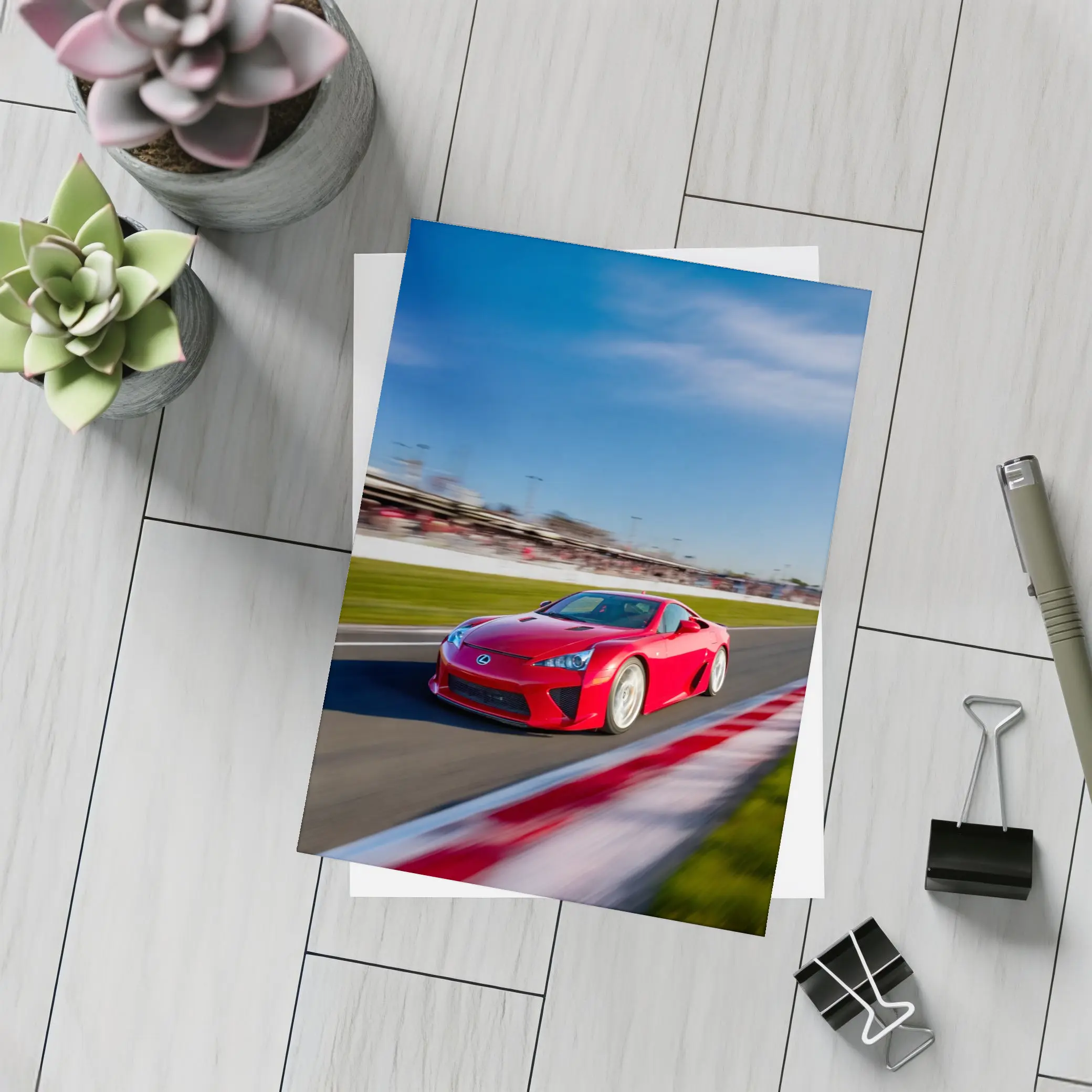 Lexus LFA Red Racing on Track – Postcards