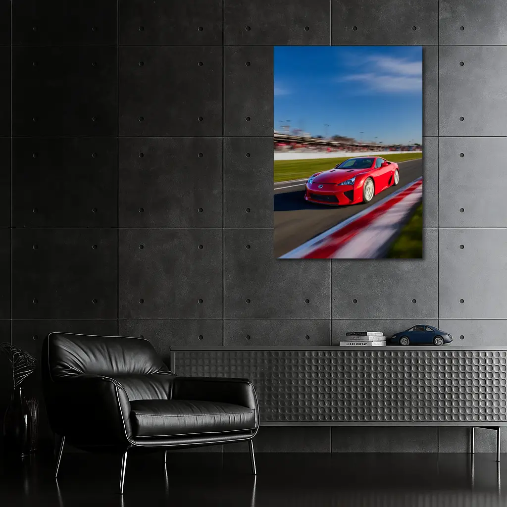 Lexus LFA Red Racing on Track – Wall Art