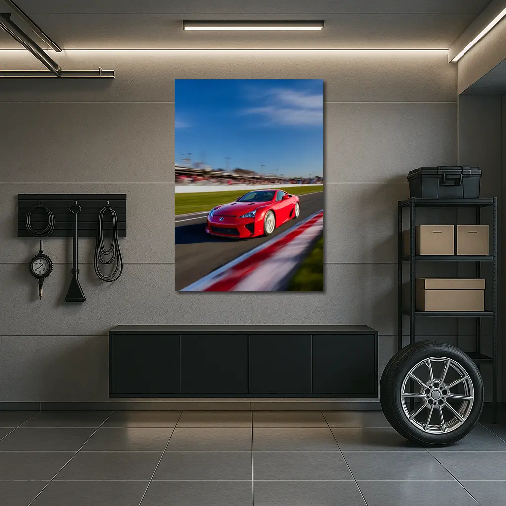 Lexus LFA Red Racing on Track – Wall Art