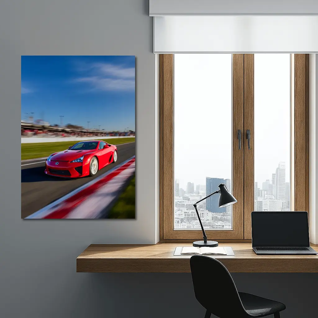 Lexus LFA Red Racing on Track – Wall Art